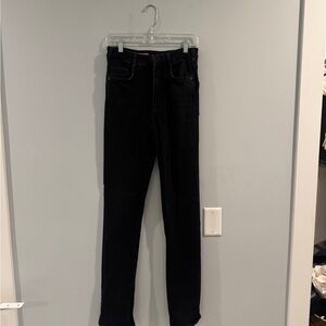 PILCRO BLACK STRAIGHT SKINNY JEANS WITH ANKLE SLIT SIZE
